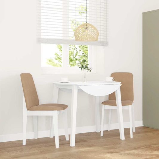 Eetkamerstoelen met kussens 2 st massief hout rubber wit is nu te koop bij PeponiXL, paradijselijk wonen!