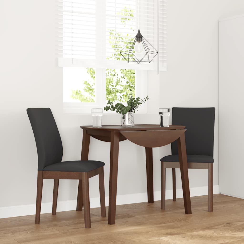 Eetkamerstoelen met kussens 2 st massief hout rubber bruin is nu te koop bij PeponiXL, paradijselijk wonen!