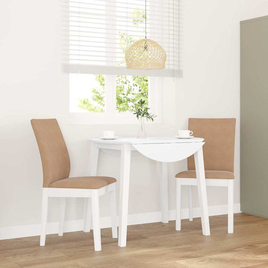 Eetkamerstoelen met kussens 2 st massief hout rubber wit is nu te koop bij PeponiXL, paradijselijk wonen!
