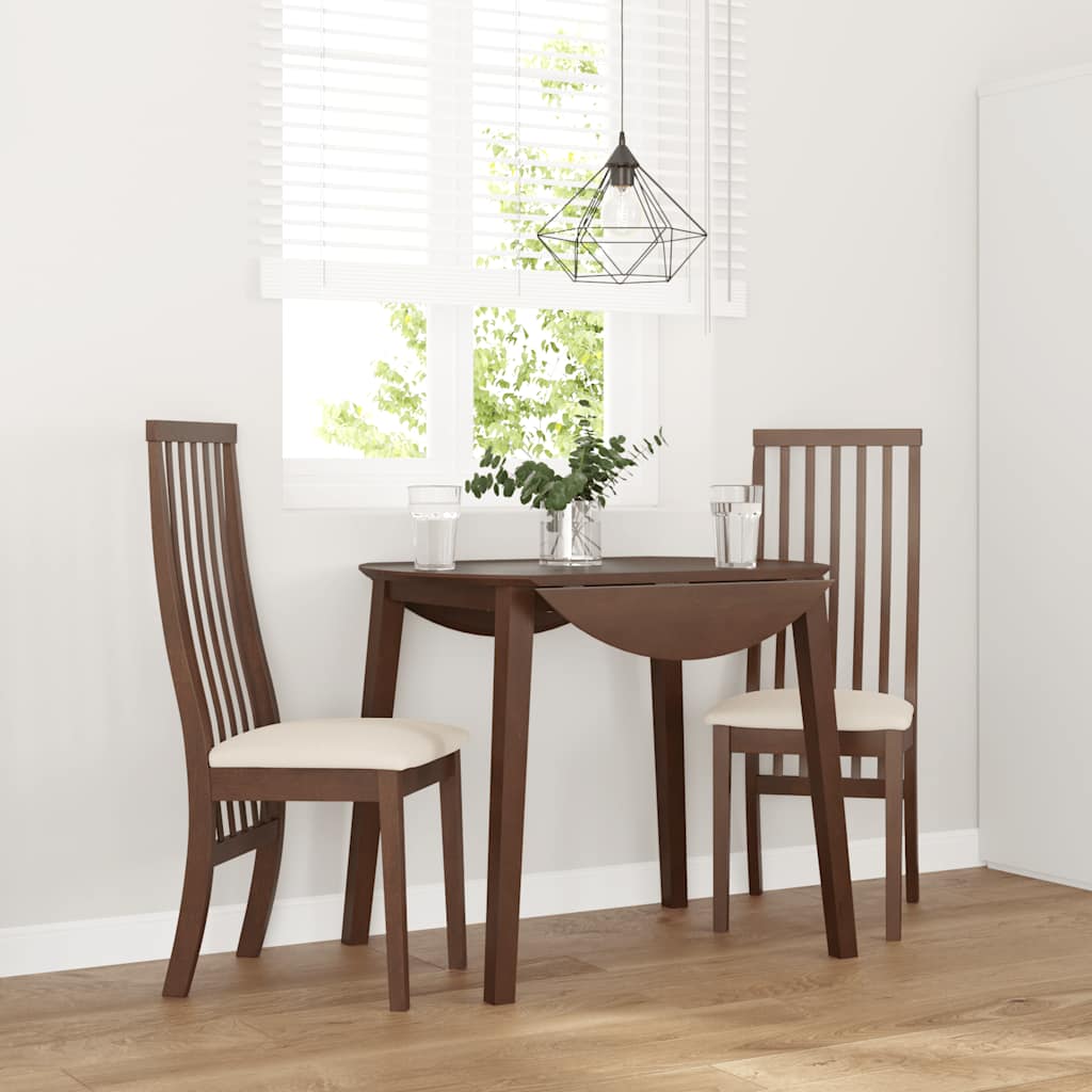 Eetkamerstoelen met kussens 2 st massief hout rubber bruin is nu te koop bij PeponiXL, paradijselijk wonen!
