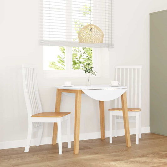 Eetkamerstoelen 2 st massief hout rubber wit is nu te koop bij PeponiXL, paradijselijk wonen!