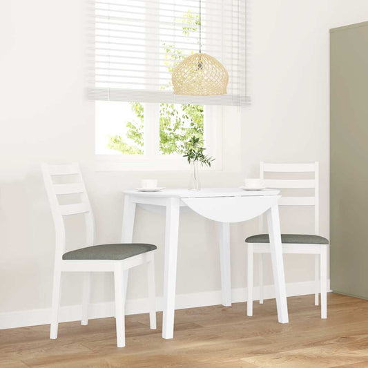 Eetkamerstoelen met kussens 2 st massief hout rubber wit is nu te koop bij PeponiXL, paradijselijk wonen!
