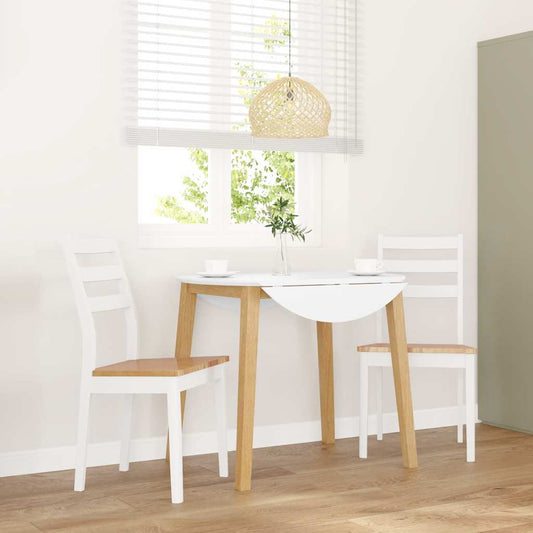 Eetkamerstoelen 2 st massief hout rubber wit is nu te koop bij PeponiXL, paradijselijk wonen!