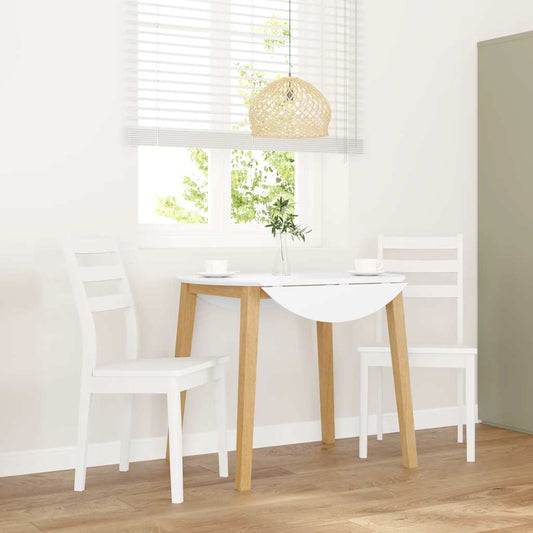 Eetkamerstoelen 2 st massief hout rubber wit is nu te koop bij PeponiXL, paradijselijk wonen!