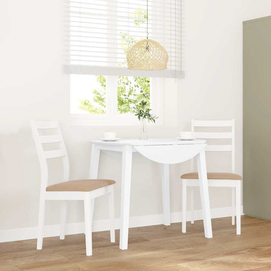 Eetkamerstoelen met kussens 2 st massief hout rubber wit is nu te koop bij PeponiXL, paradijselijk wonen!