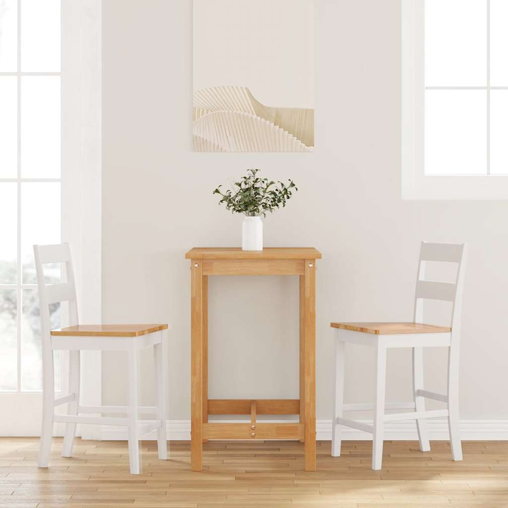 Barkrukken 2 st massief hout rubber wit is nu te koop bij PeponiXL, paradijselijk wonen!