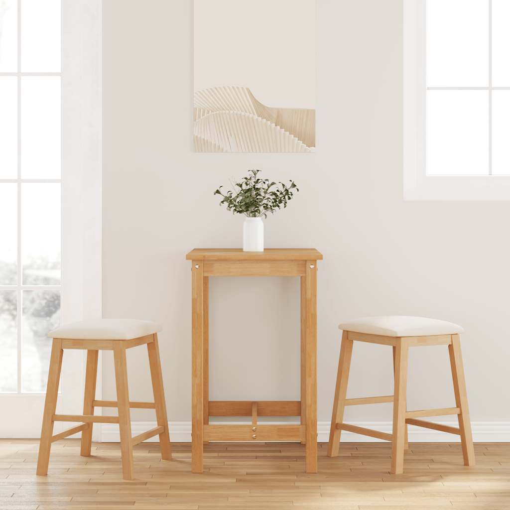 Barstoelen met kussens 2 st massief hout rubber is nu te koop bij PeponiXL, paradijselijk wonen!