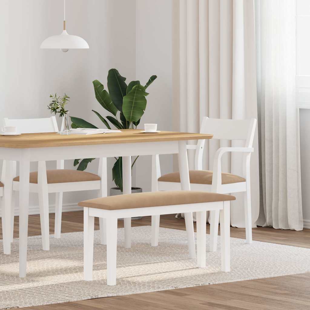 Bank 90 cm massief hout rubber wit is nu te koop bij PeponiXL, paradijselijk wonen!