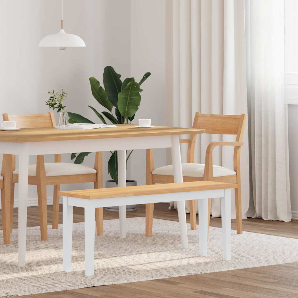 Bank 110 cm massief hout wit rubber is nu te koop bij PeponiXL, paradijselijk wonen!