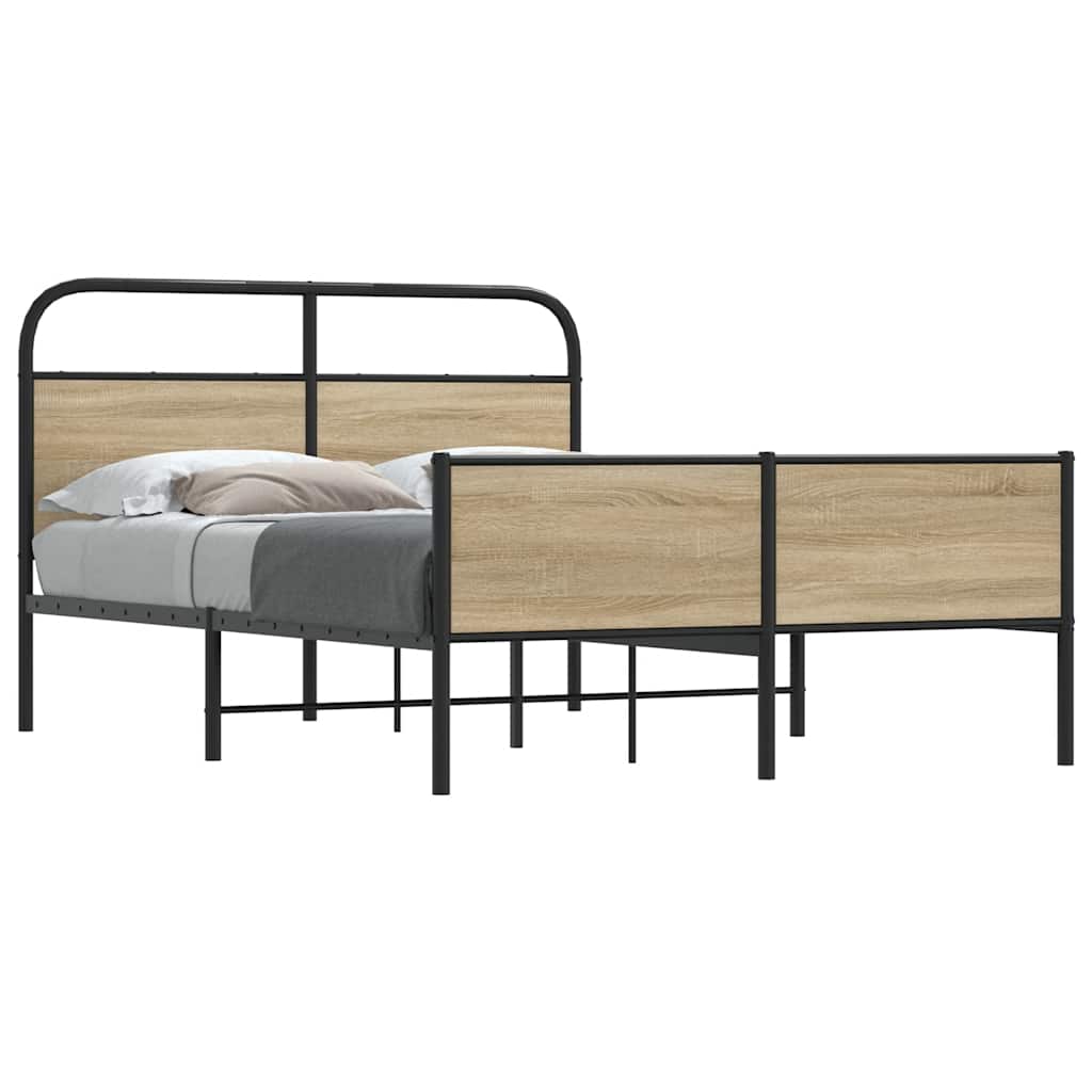 Bedframe zonder matras bewerkt hout sonoma eikenkleur 140x190cm is nu te koop bij PeponiXL, paradijselijk wonen!