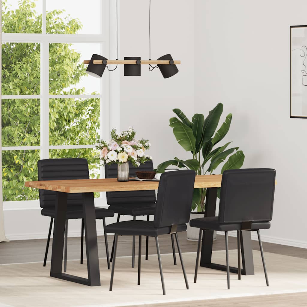 Eetkamerstoelen 4 st kunstleer zwart is nu te koop bij PeponiXL, paradijselijk wonen!