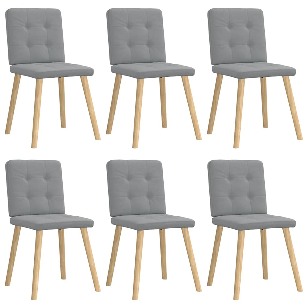 Eetkamerstoelen 6 st stof lichtgrijs is nu te koop bij PeponiXL, paradijselijk wonen!