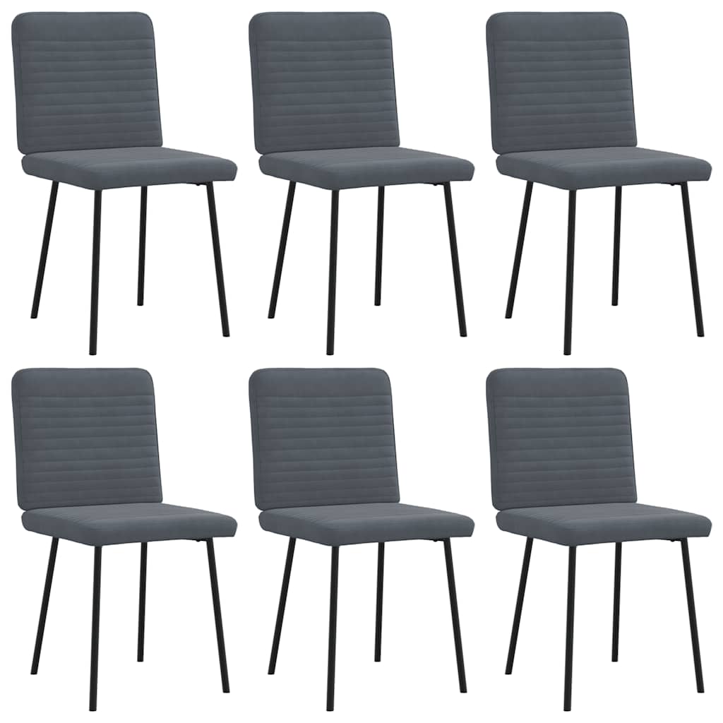 Eetkamerstoelen 6 st fluweel donkergrijs is nu te koop bij PeponiXL, paradijselijk wonen!