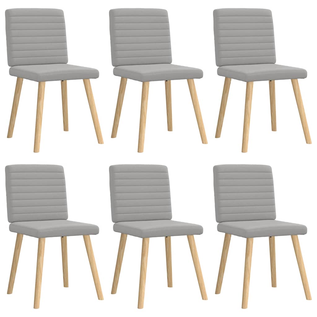 Eetkamerstoelen 6 st stof wolk grijs is nu te koop bij PeponiXL, paradijselijk wonen!