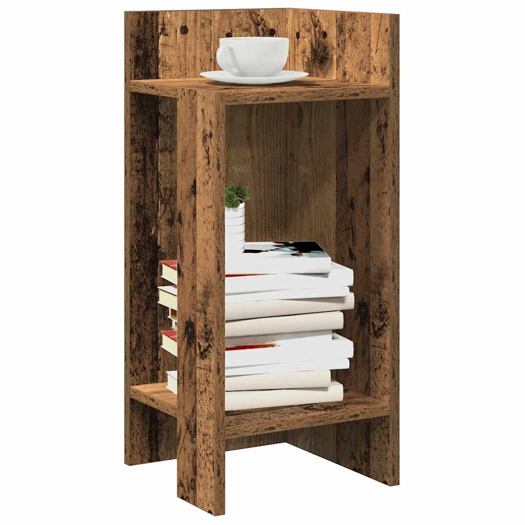 Bijzettafels 2 st met plank 25,5x27x60 cm oud houtkleurig is nu te koop bij PeponiXL, paradijselijk wonen!