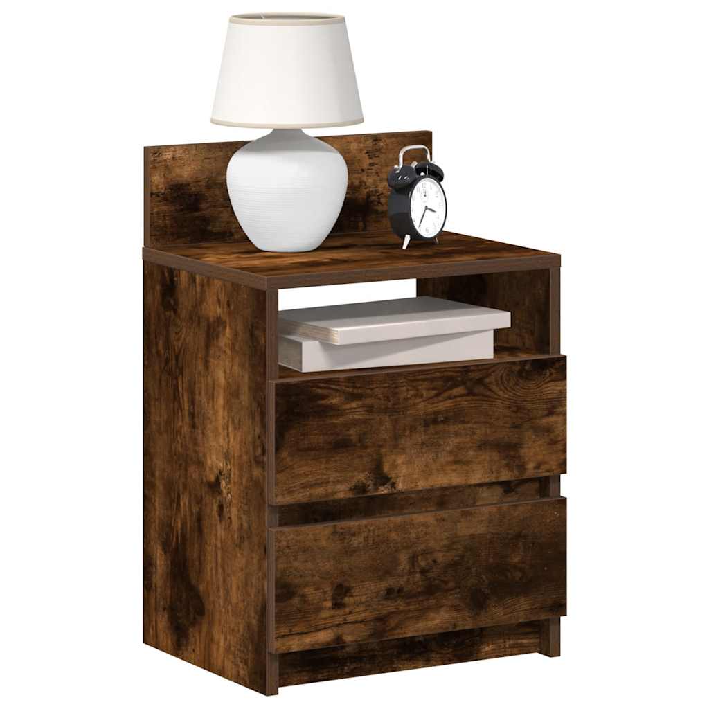 Nachtkastjes 2 st met 2 lades 40x33x60 cm gerookt eikenkleurig is nu te koop bij PeponiXL, paradijselijk wonen!