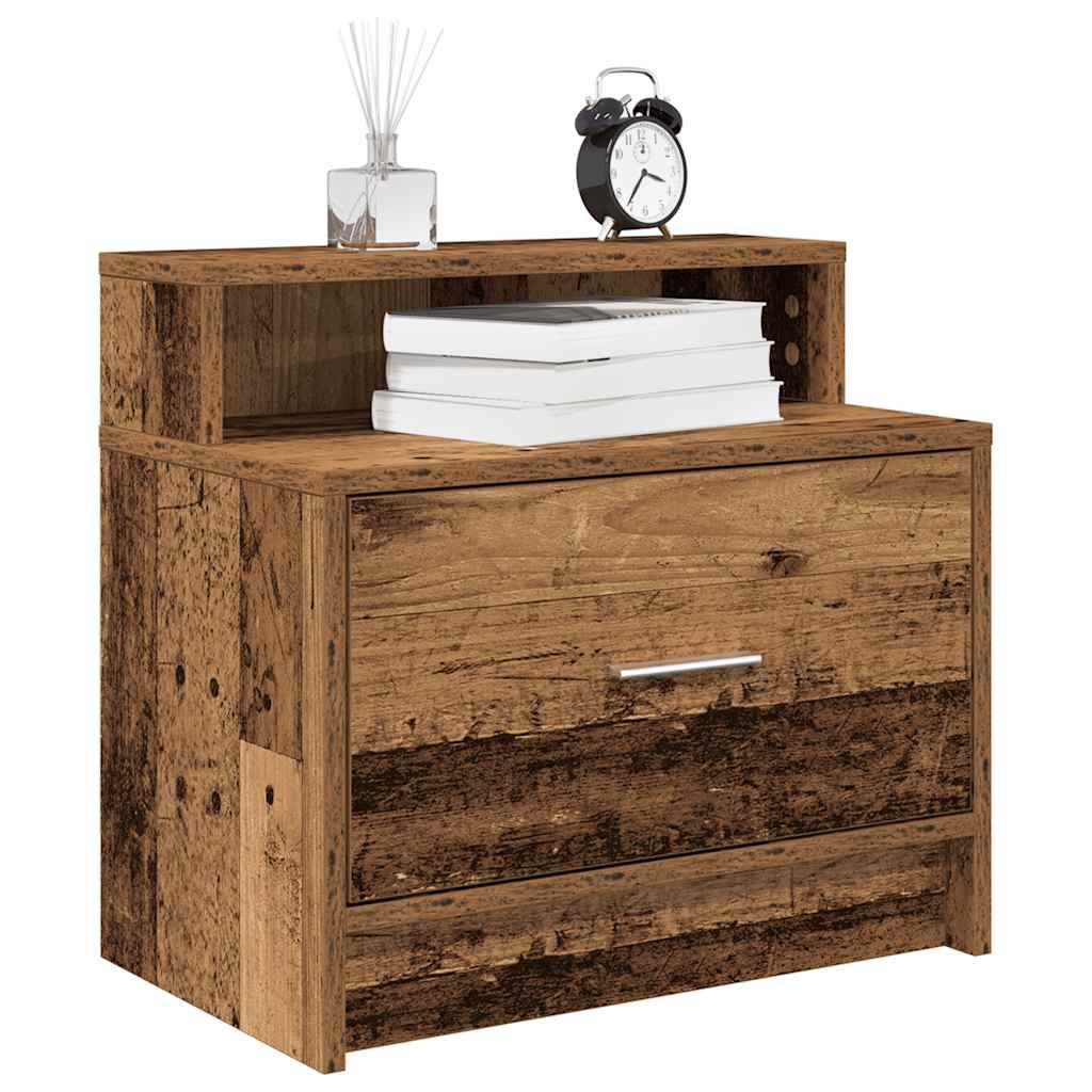 Nachtkastjes 2 st met lade 51x31x47 cm oud houtkleurig is nu te koop bij PeponiXL, paradijselijk wonen!
