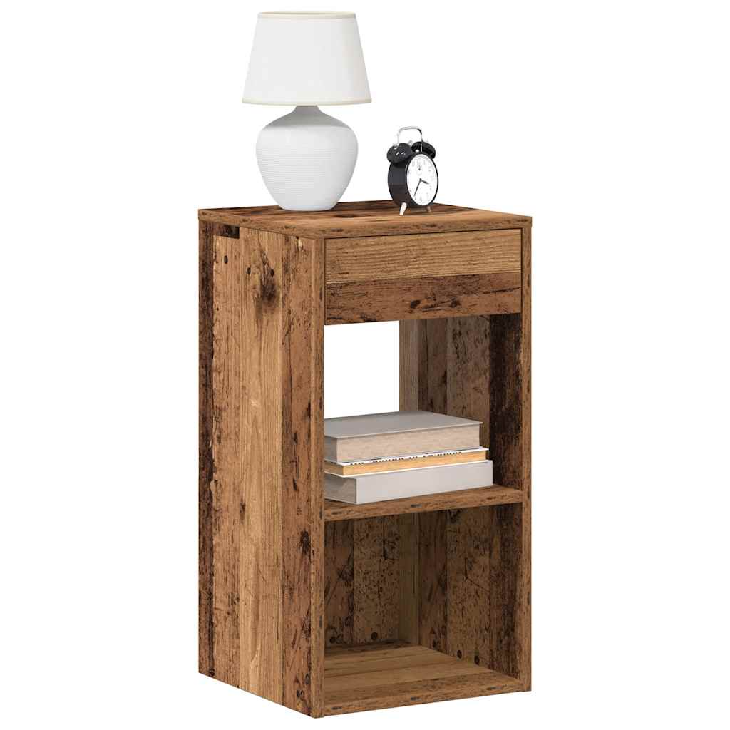 Nachtkastjes 2 st met lade 35x34x66,5 cm oud houtkleurig is nu te koop bij PeponiXL, paradijselijk wonen!