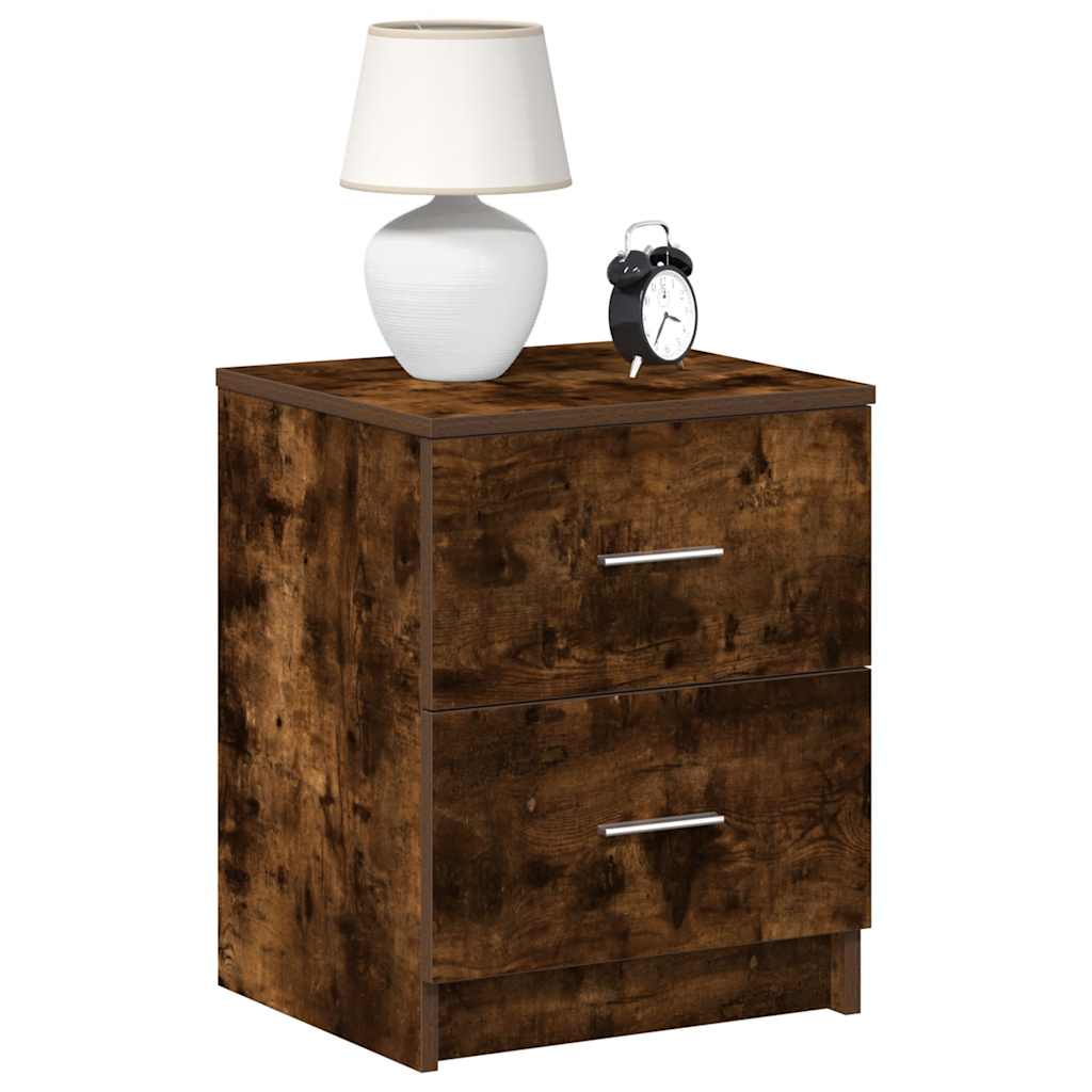 Nachtkastje met 2 lades 40x36x50 cm gerookt eikenkleurig is nu te koop bij PeponiXL, paradijselijk wonen!