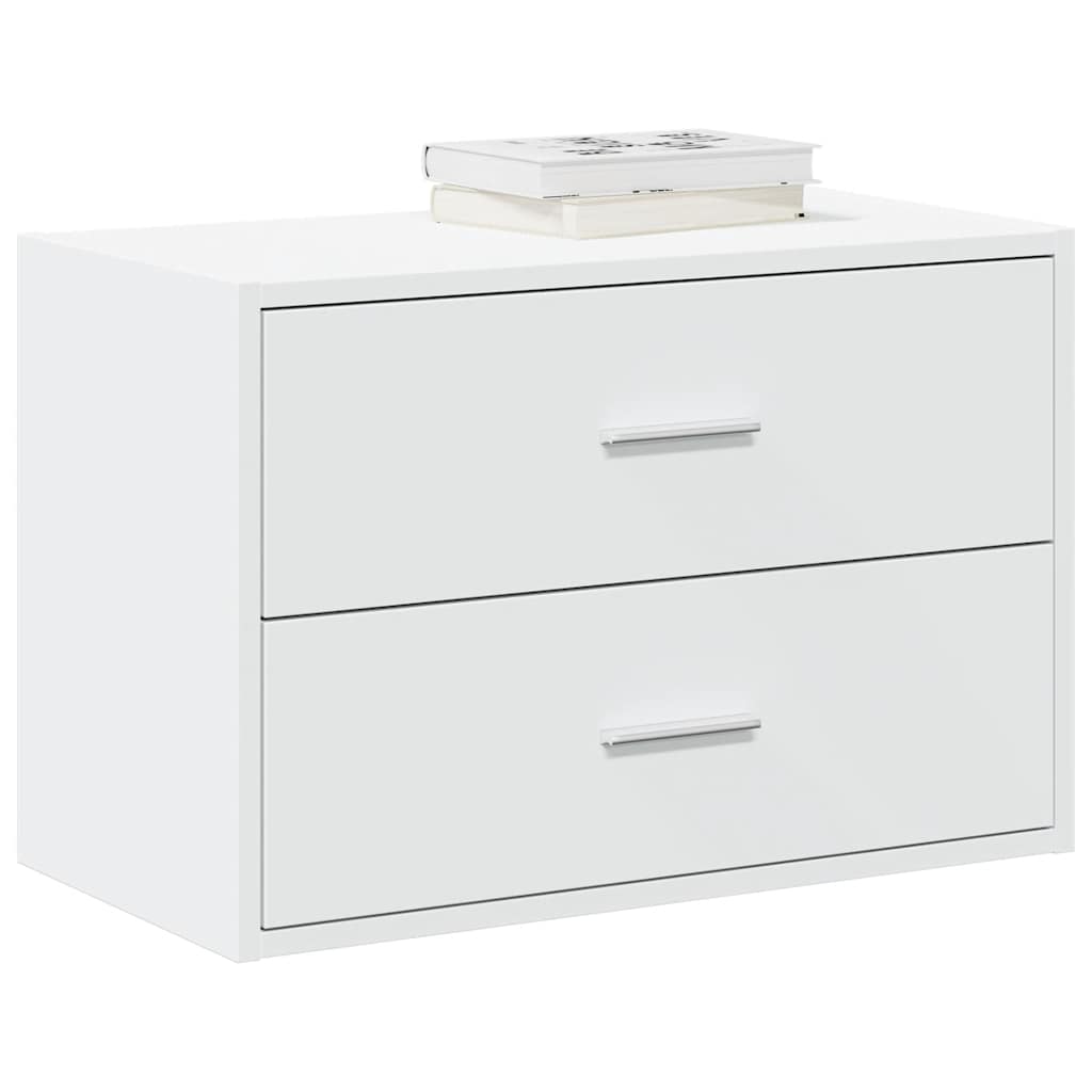 Kast met 2 lades 60x31x40 cm bewerkt hout wit is nu te koop bij PeponiXL, paradijselijk wonen!