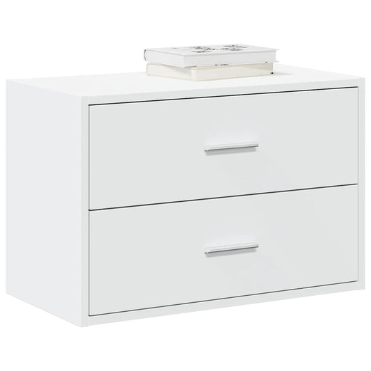 Kast met 2 lades 60x31x40 cm bewerkt hout wit is nu te koop bij PeponiXL, paradijselijk wonen!