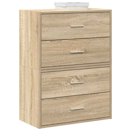 Kasten met 2 lades 2 st 60x31x40 cm bewerkt hout sonoma eiken is nu te koop bij PeponiXL, paradijselijk wonen!