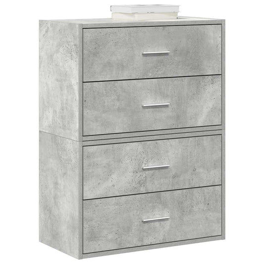 Kasten met 2 lades 2 st 60x31x40 cm bewerkt hout betongrijs is nu te koop bij PeponiXL, paradijselijk wonen!
