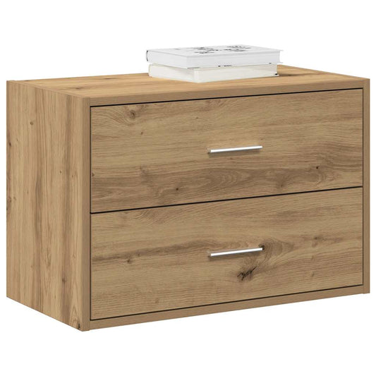 Kast met 2 lades 60x31x40 cm bewerkt hout artisanaal eikenkleur is nu te koop bij PeponiXL, paradijselijk wonen!