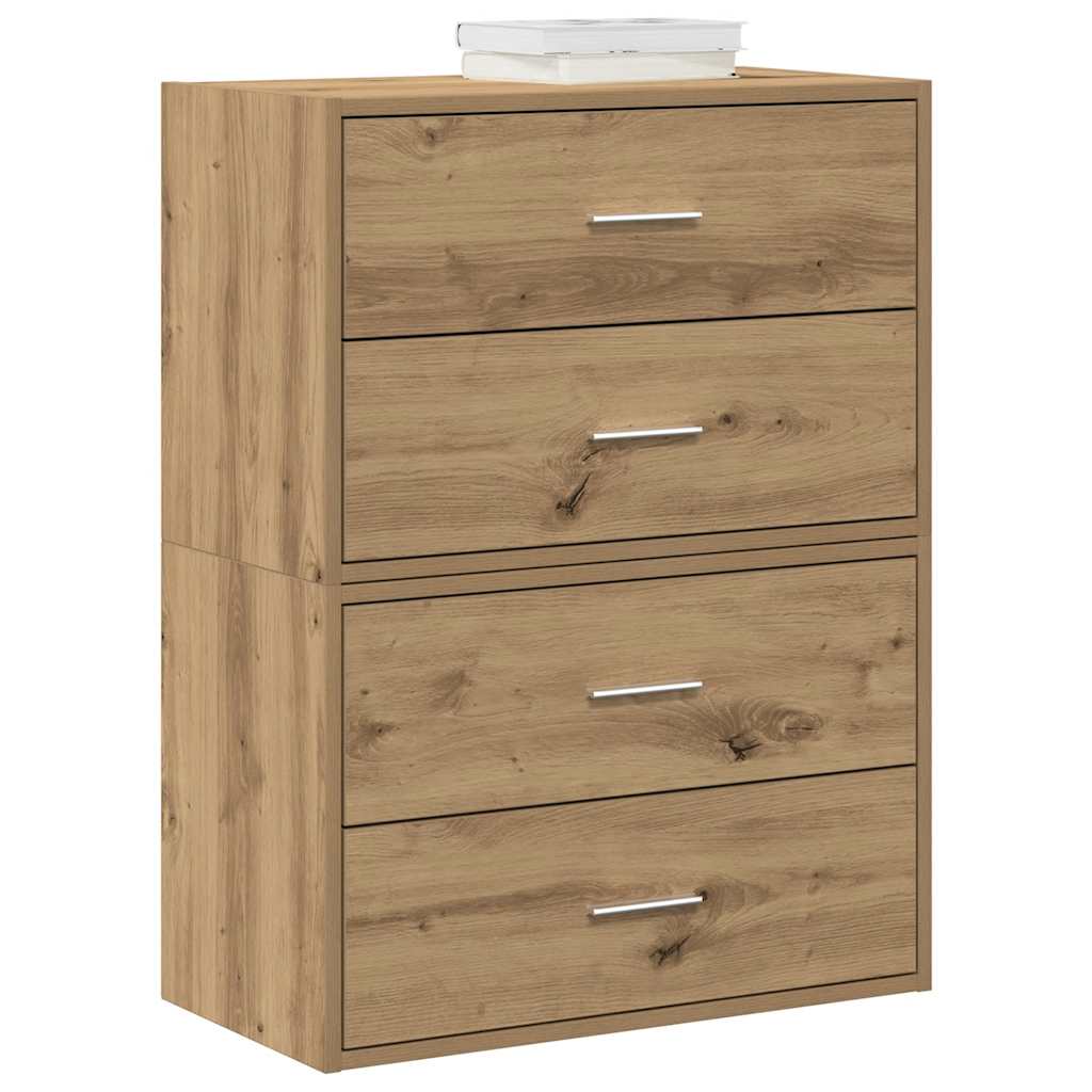Kasten met 2 lades 2st 60x31x40cm bewerkt hout artisanaal eiken is nu te koop bij PeponiXL, paradijselijk wonen!