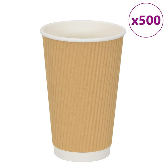 Papieren koffiekopjes 500 st 16oz 400 ml bruin is nu te koop bij PeponiXL, paradijselijk wonen!
