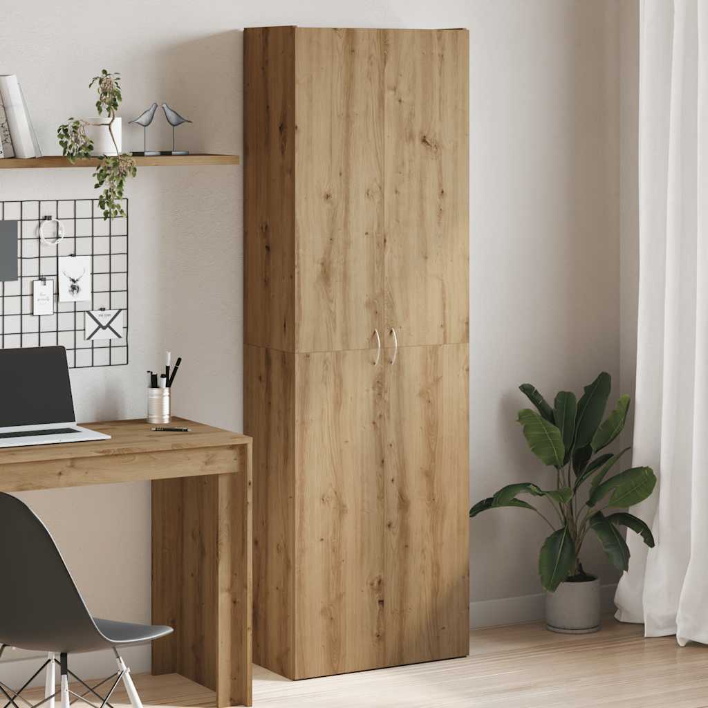 Hoge kast 60x32x190 cm bewerkt hout artisanaal eikenkleur is nu te koop bij PeponiXL, paradijselijk wonen!