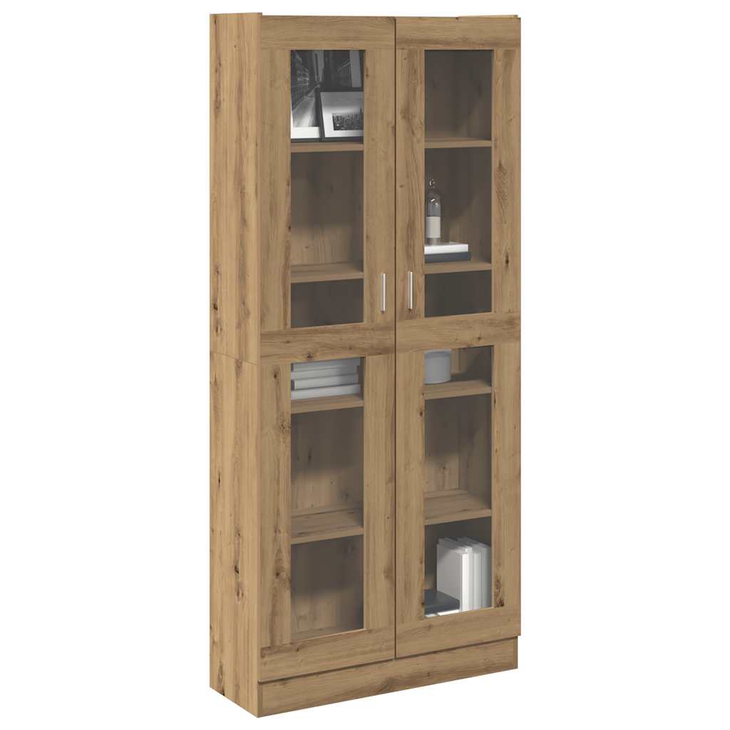 Hoge kast 82,5x30,5x185 cm bewerkt hout artisanaal eikenkleur is nu te koop bij PeponiXL, paradijselijk wonen!