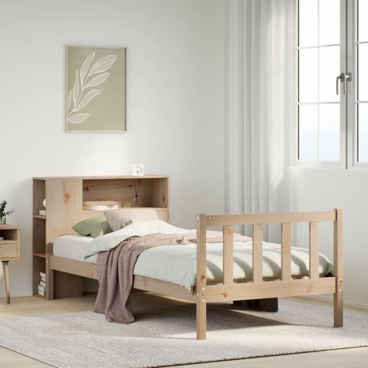 Bed met boekenkast zonder matras massief grenenhout 75x190 cm is nu te koop bij PeponiXL, paradijselijk wonen!