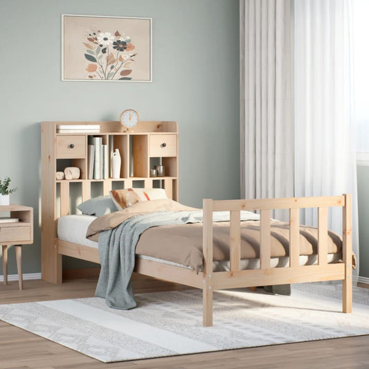 Bed met boekenkast zonder matras massief grenenhout 75x190 cm is nu te koop bij PeponiXL, paradijselijk wonen!