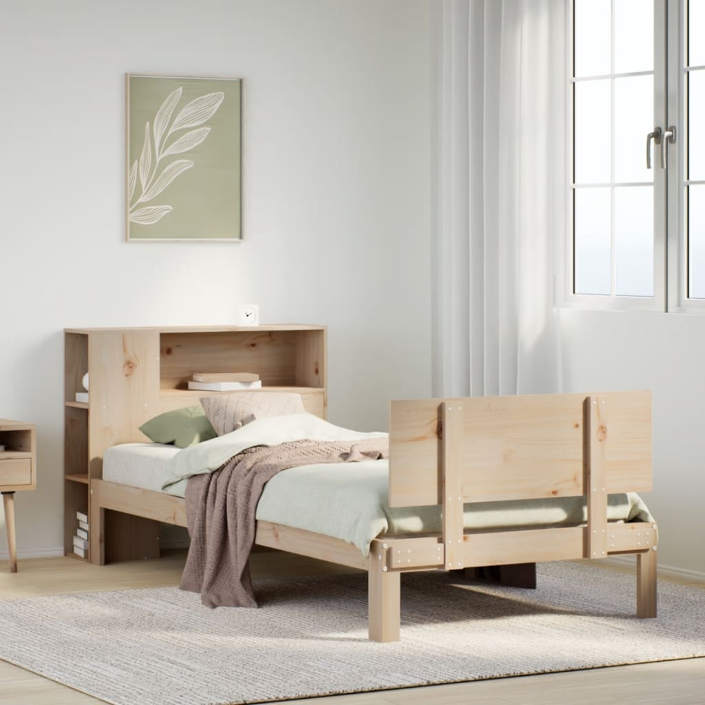 Bed met boekenkast zonder matras massief grenenhout 75x190 cm is nu te koop bij PeponiXL, paradijselijk wonen!