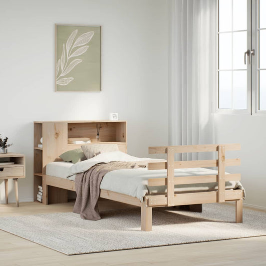 Bed met boekenkast zonder matras massief grenenhout 75x190 cm is nu te koop bij PeponiXL, paradijselijk wonen!