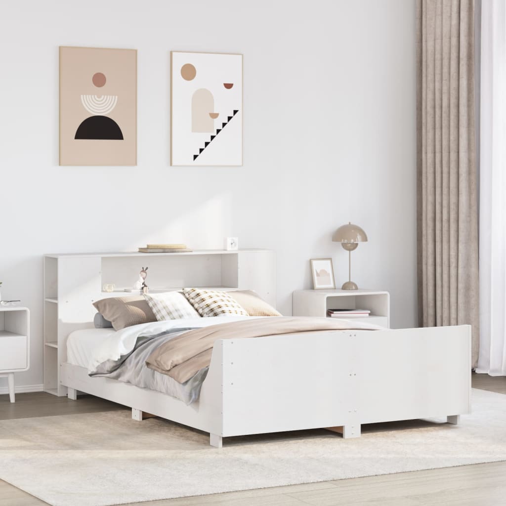 Bedframe zonder matras massief grenenhout wit 140x200 cm is nu te koop bij PeponiXL, paradijselijk wonen!