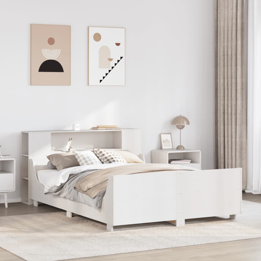 Bedframe zonder matras massief grenenhout wit 140x200 cm is nu te koop bij PeponiXL, paradijselijk wonen!