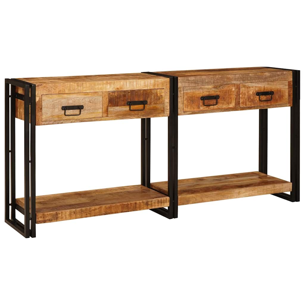 Wandtafels 2 pcs Bruin 161 x 33 x 75 cm Massief Mango Hout is nu te koop bij PeponiXL, paradijselijk wonen!