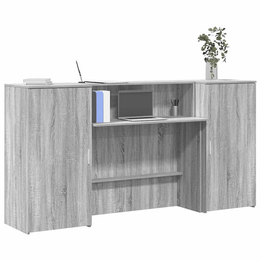 Receptiebalie 200x50x103,5 cm bewerkt hout grijs sonoma eiken is nu te koop bij PeponiXL, paradijselijk wonen!