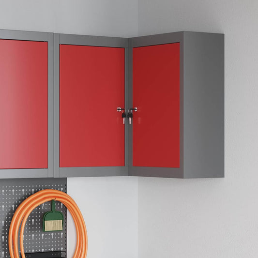 Gereedschapskast met plank Rood en Grijs 55 x 55 x 55 cm is nu te koop bij PeponiXL, paradijselijk wonen!