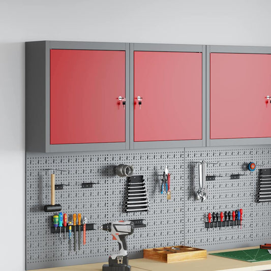 Gereedschapskast met plank Rood en Grijs 50 x 20 x 55 cm is nu te koop bij PeponiXL, paradijselijk wonen!