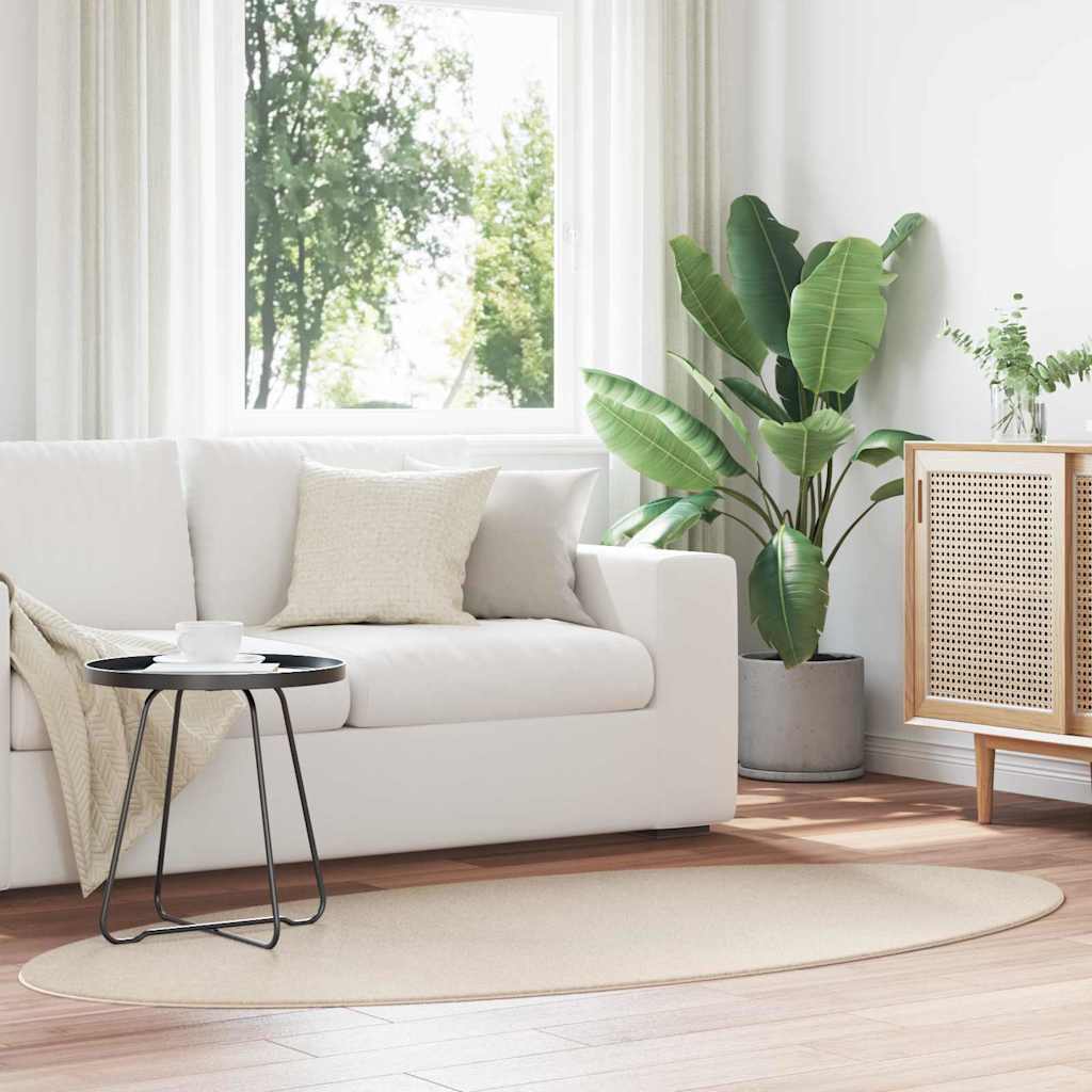 Vloerkleden Ovaal HUARTE Beige 120 x 170 cm 100% Polyester is nu te koop bij PeponiXL, paradijselijk wonen!