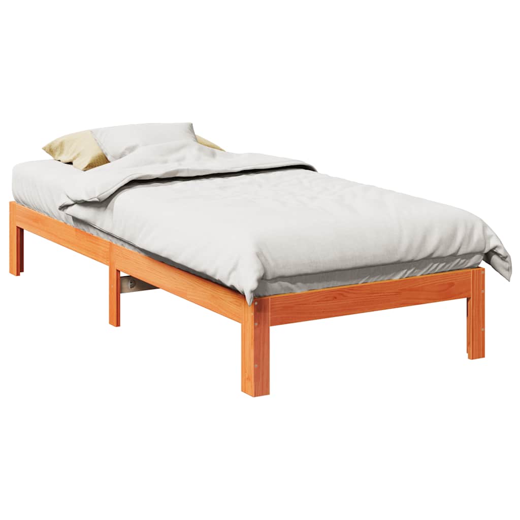 Bedframe zonder matras massief grenenhout wasbruin 90x200 cm is nu te koop bij PeponiXL, paradijselijk wonen!