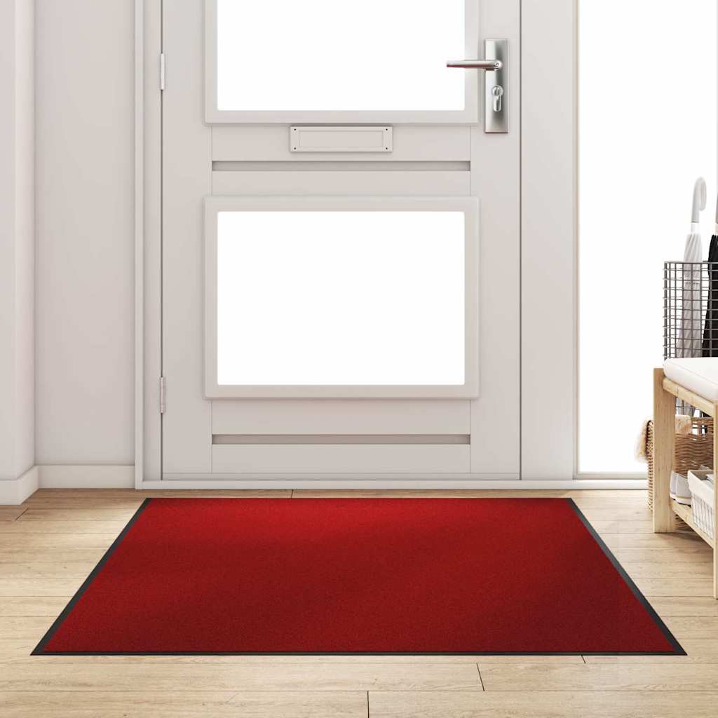 Deurmat Rood en Zwart 120 x 180 cm 100% Polyamide is nu te koop bij PeponiXL, paradijselijk wonen!
