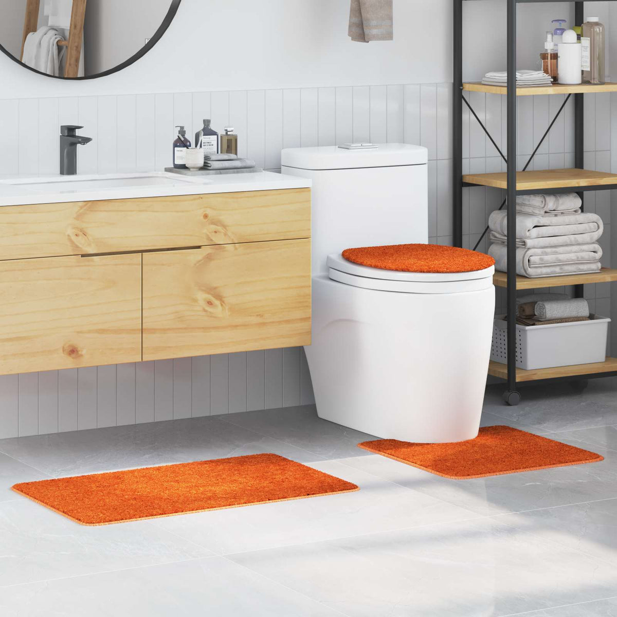 Antislip Badmat Set 3 pcs Oranje PP is nu te koop bij PeponiXL, paradijselijk wonen!