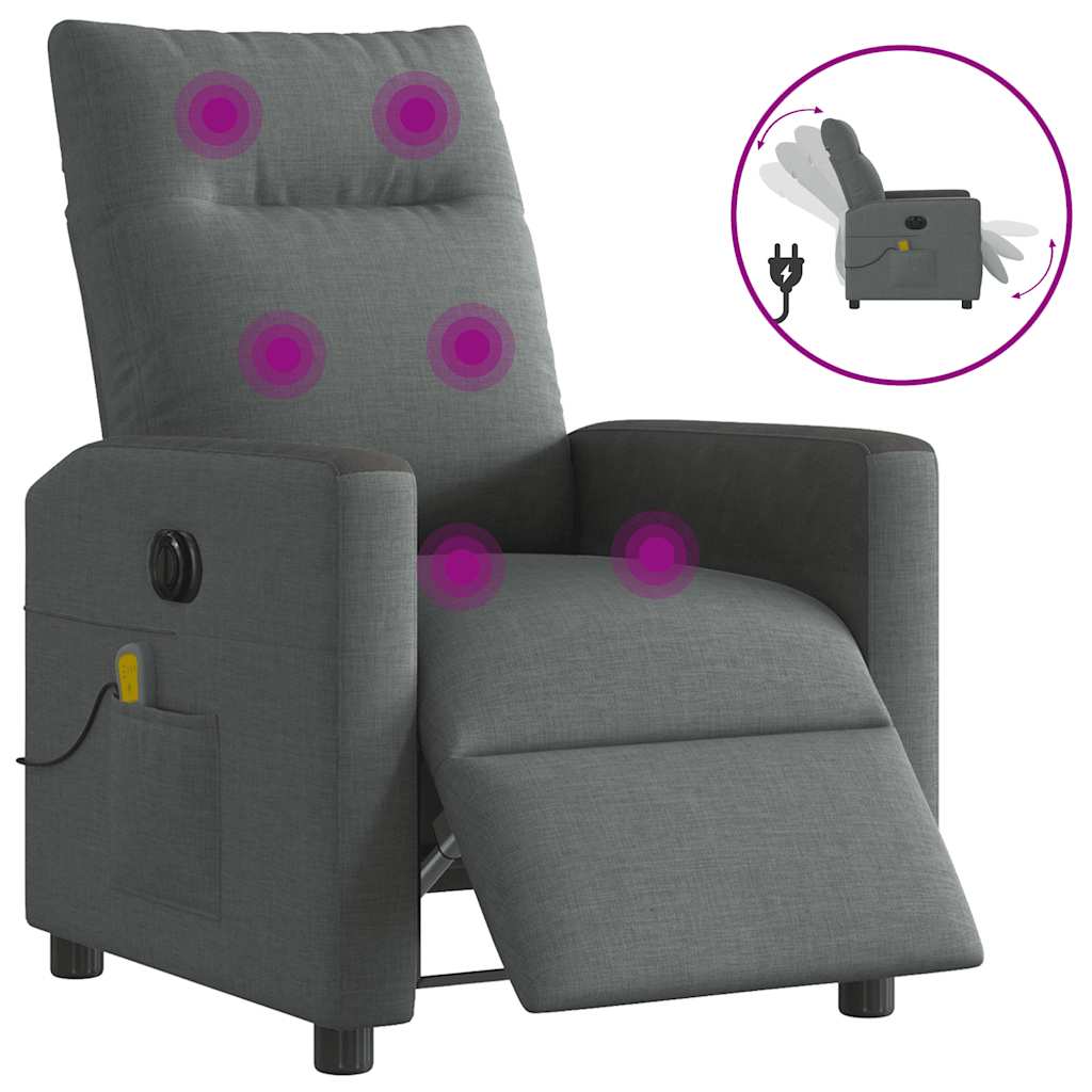 Massagestoel elektrisch verstelbaar stof donkergrijs is nu te koop bij PeponiXL, paradijselijk wonen!