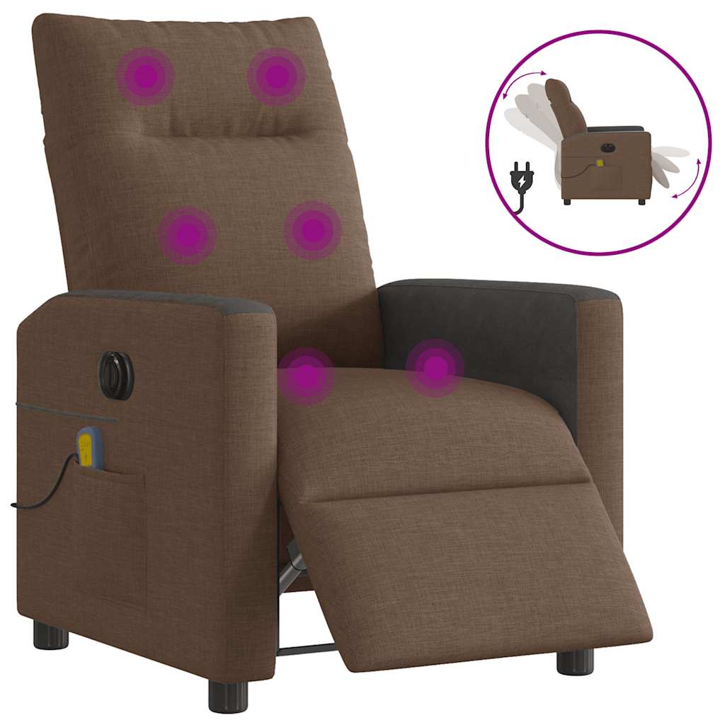 Massagestoel elektrisch verstelbaar stof bruin is nu te koop bij PeponiXL, paradijselijk wonen!