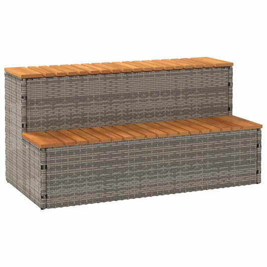 Hottub-opstap 100x50x50,5 cm poly rattan&massief acaciahout is nu te koop bij PeponiXL, paradijselijk wonen!