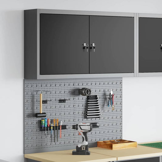 Gereedschapskast set met plank 3 st Zwart Gepoedercoat staal is nu te koop bij PeponiXL, paradijselijk wonen!